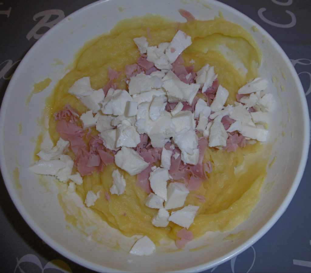 Gateau di patate - Aggiunta prosciutto e mozzarella