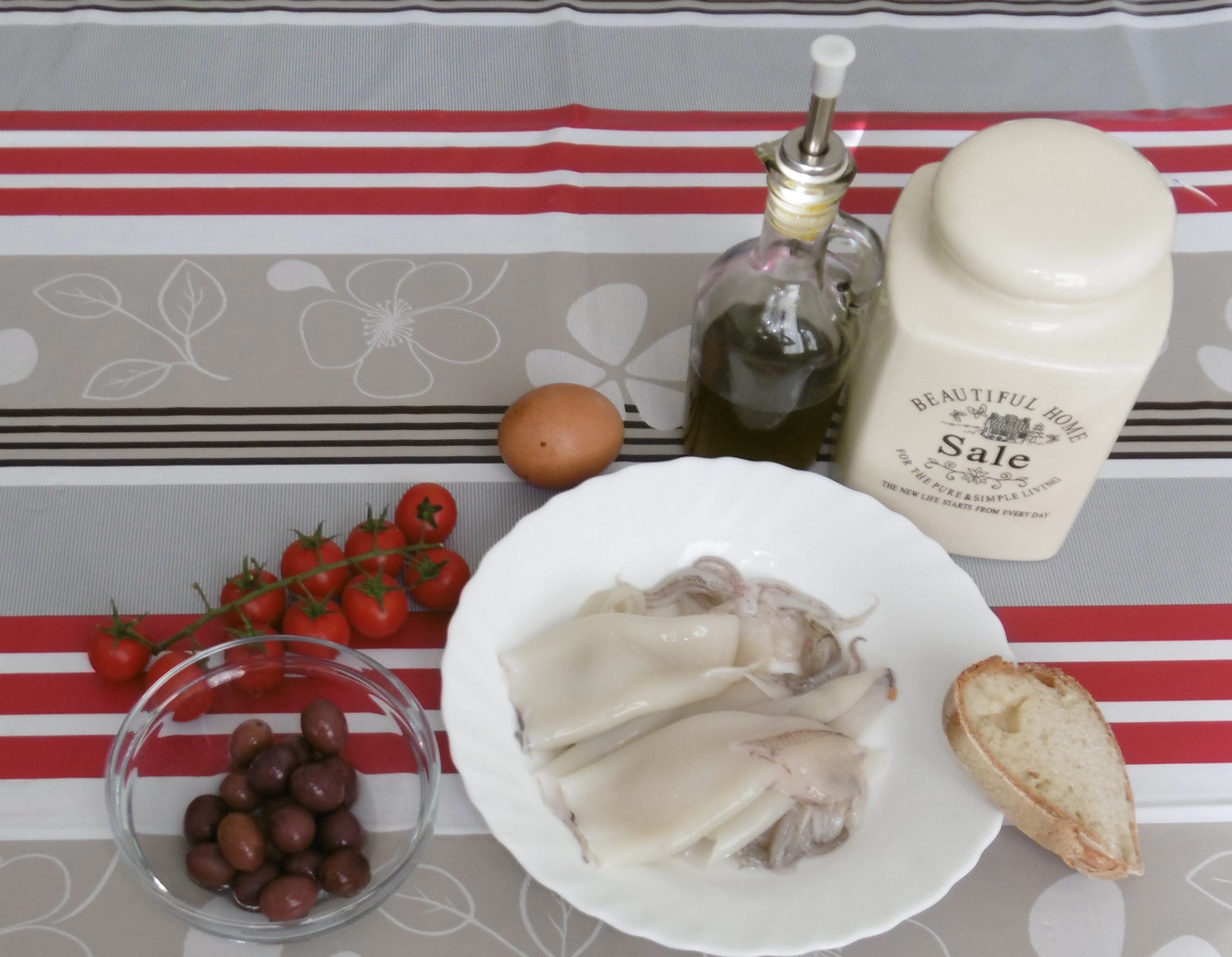 Calamari ripieni con pomodorini e olive - Ingredienti