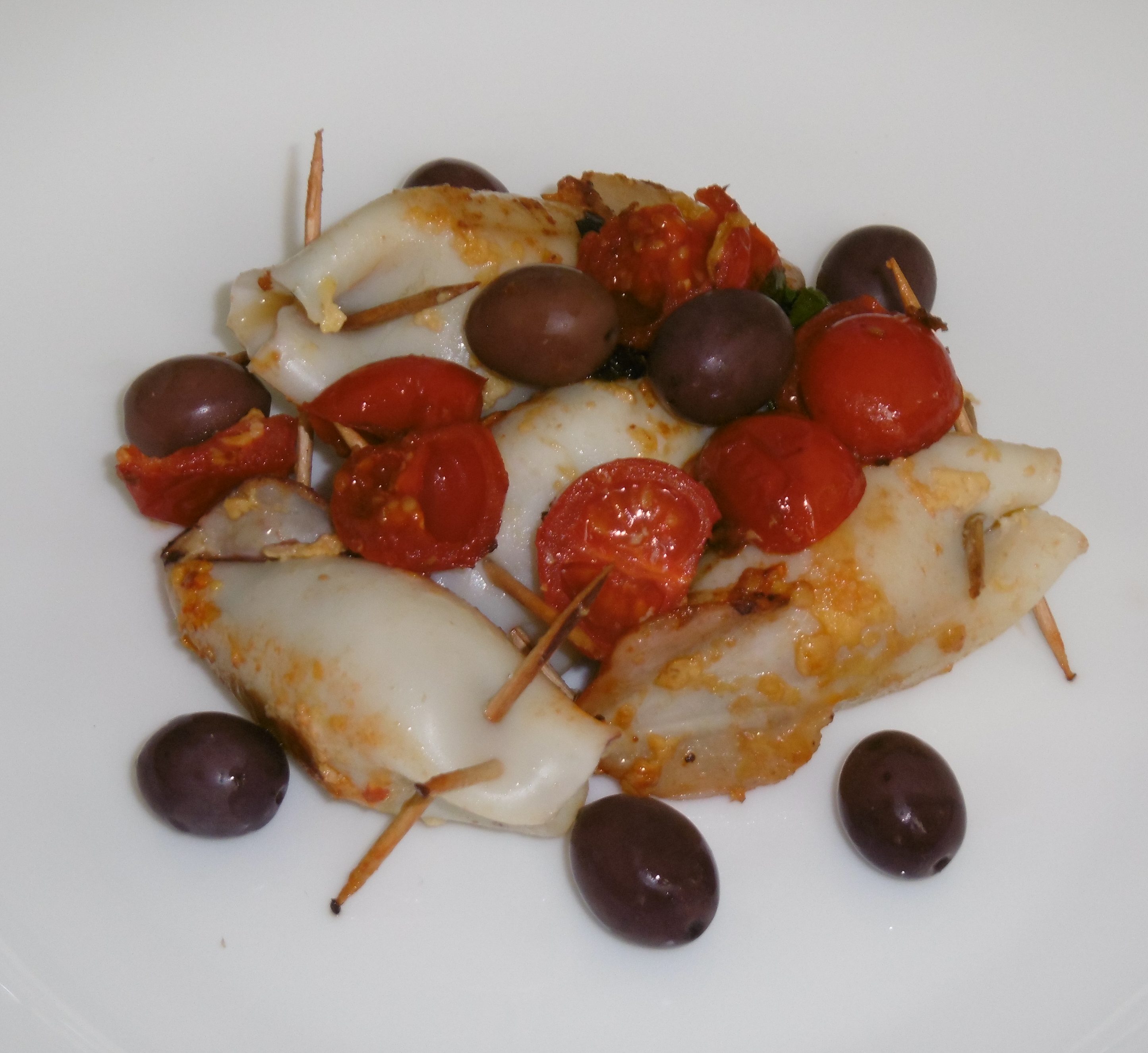 Tengofame Calamari Ripieni Con Pomodorini E Olive