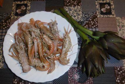 Pasta con scampi e carciofi - Ingredienti