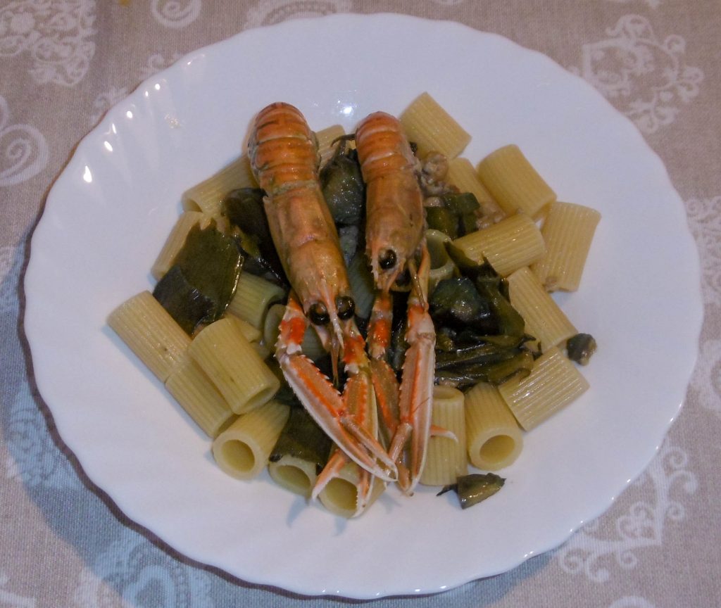 Pasta con scampi e carciofi - Piatto pronto