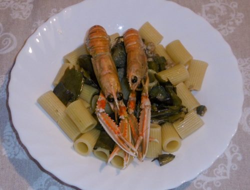 Pasta con scampi e carciofi - Piatto pronto