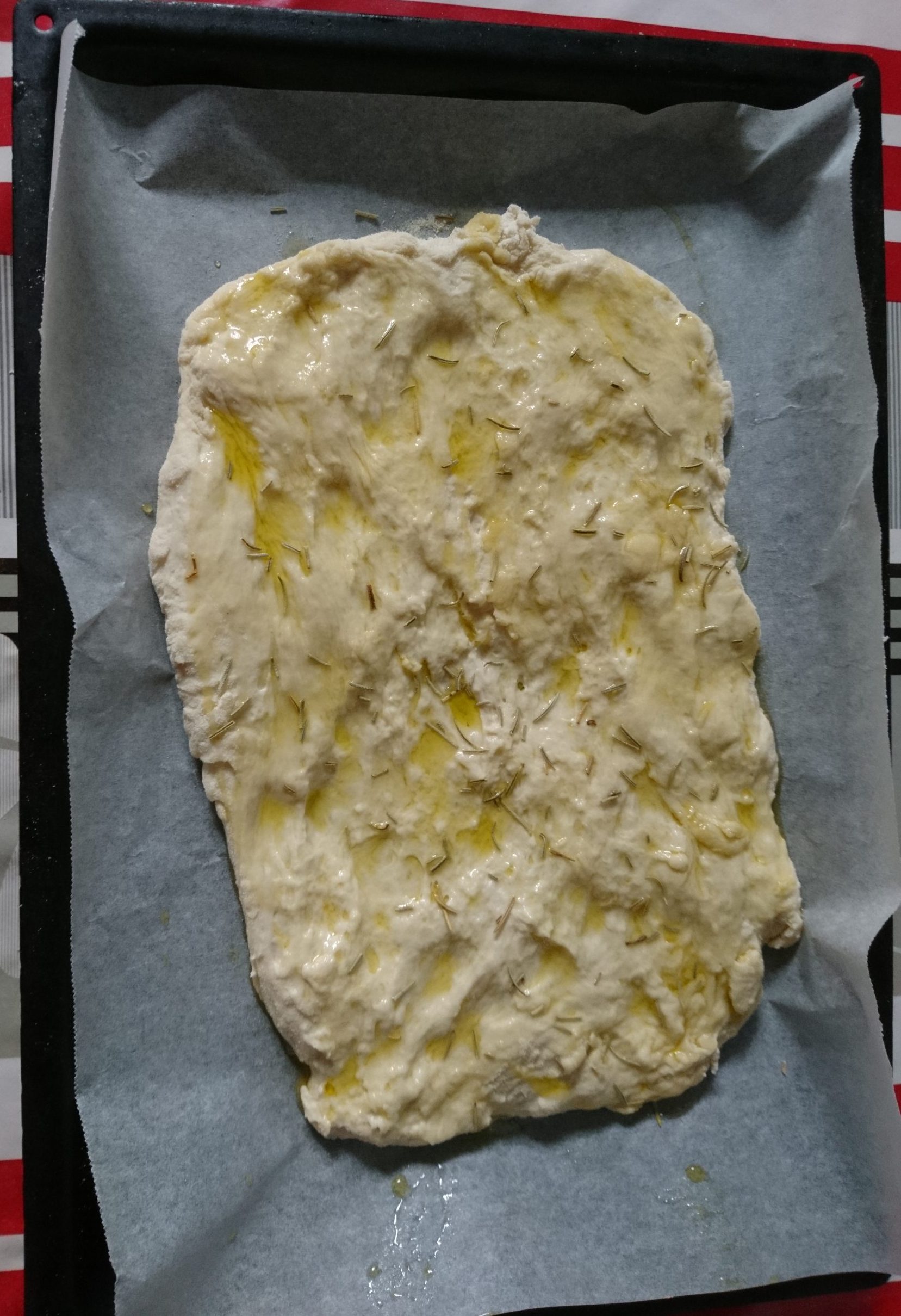 Focaccia al rosmarino - Impasto in teglia